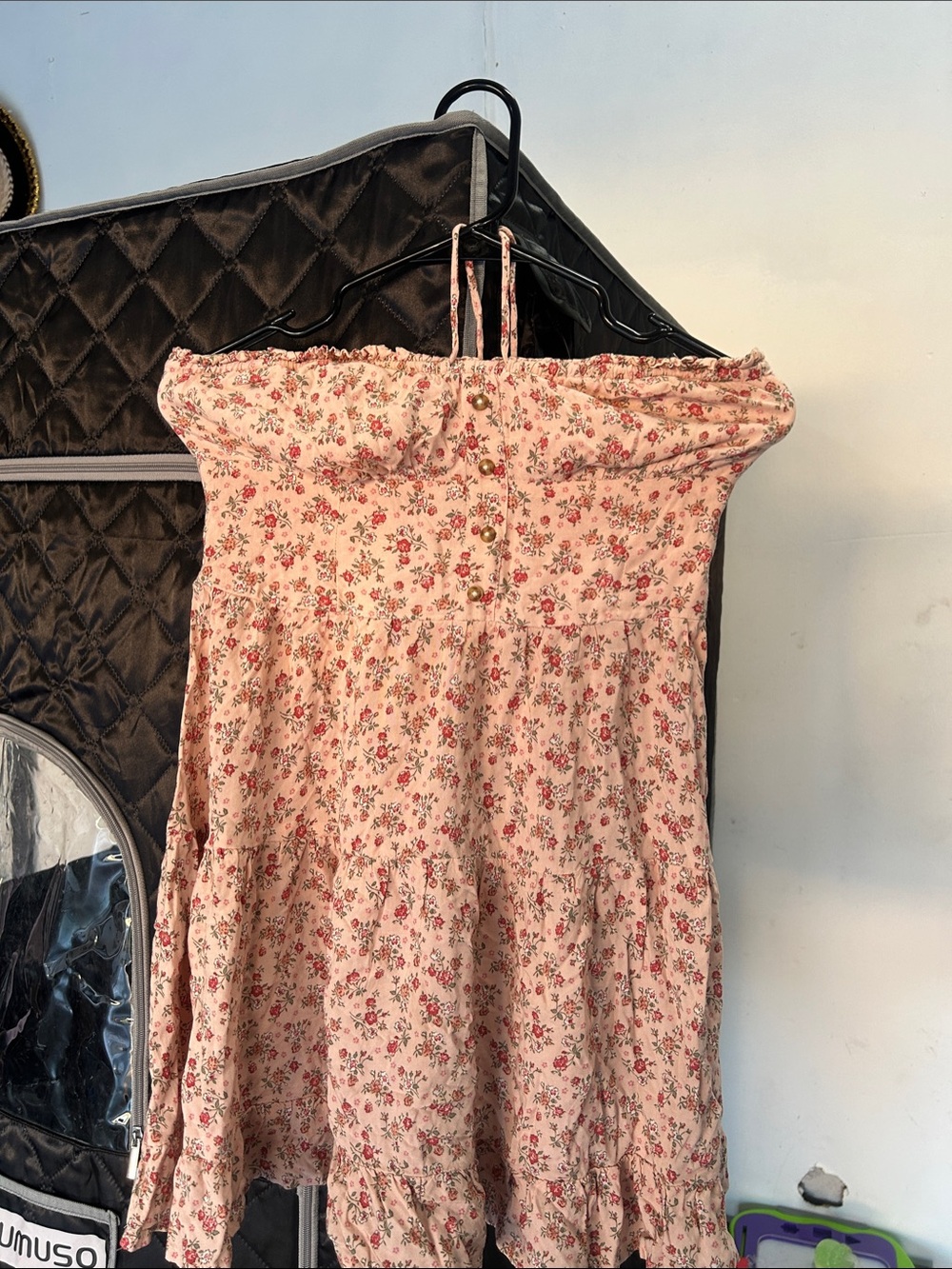 Floral Pink Strapless Smocked Skirt